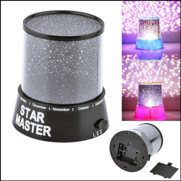 Star Master Colorful New Amazing LED Star Light, Romantic Gift Cosmos Star Sky Master Projector Starry Night Light, Projector Lamp for Kids Bedroom Decor (Black, Pack of 1) 